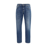 Dolce & Gabbana Blue Cotton Straight-Leg Jeans