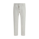 Dsquared² White Cotton Slim Fit Jeans