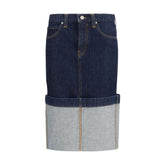Khaite Blue Denim Skirt