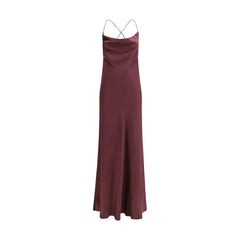 PINKO Bordeaux Marabou Casual Dress