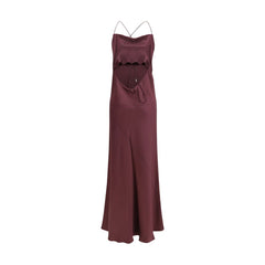 PINKO Bordeaux Marabou Casual Dress