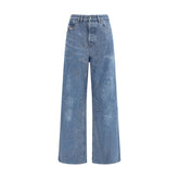 Diesel Blue Cotton Relaxed Fit Jeans