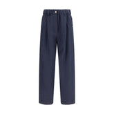 Brunello Cucinelli Blue Viscose Casual Pants