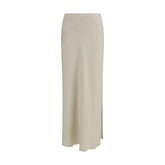 Brunello Cucinelli Beige Viscose Long Skirt