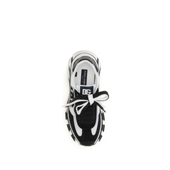 Dolce & Gabbana Black Calf Leather Bos Taurus Athletic Sneakers