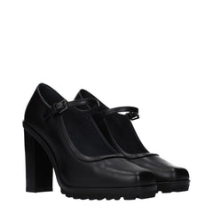 Max Mara Black Leather High Heel Pumps