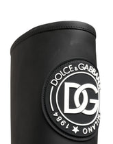 Dolce & Gabbana Black Rubberised Leather High Boots Shoes