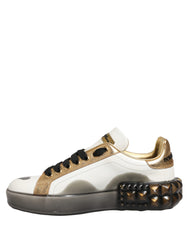 Dolce & Gabbana Multicolor Crystal StuddedLOVE Sneakers Shoes