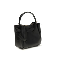 Tory Burch Black Calf Leather Bos Taurus Shoulder Bag