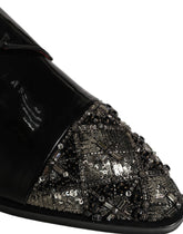 Dolce & Gabbana Black Embellished Derby Dress Formal Shoes