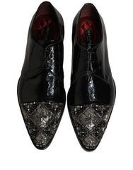 Dolce & Gabbana Black Embellished Derby Dress Formal Shoes