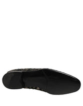 Dolce & Gabbana Black Silver Embellished Slip On Loafers Shoes