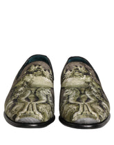 Dolce & Gabbana Brown Baroque Print Slip On Loafers Shoes