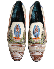 Dolce & Gabbana Multicolor Sequin Embroidered Loafers Shoes