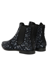 Dolce & Gabbana Black Embellished Chelsea Ankle Boots Shoes