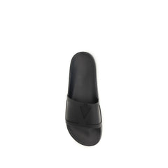 Valentino Garavani Black Rubber Flat Sandals