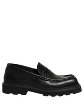 Dolce & Gabbana Black Calfskin Leather Men Dress Loafer Shoes