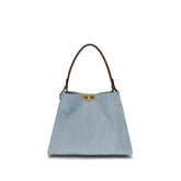 Fendi Blue Calf Leather Bos Taurus Shoulder Bag