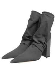 Dolce & Gabbana Gray Stretch Socks Heels Ankle Boots Shoes