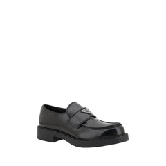 Prada Black Calf Leather Bos Taurus Platform Loafers