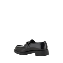 Prada Black Calf Leather Bos Taurus Platform Loafers