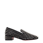 Christian Louboutin Black Leather Slip-On Loafers
