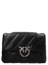 PINKO Black Lamb Leather Crossbody Bag