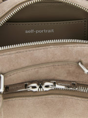 Self-Portrait Gray Lamb Leather Shoulder Bag