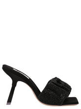 SEBASTIAN Black Goatskin Stiletto Heel Sandals