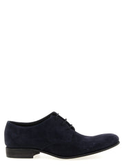JULIAN Blue Suede Leather Oxfords And Derbies
