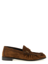 Saint Laurent Brown Calfskin Slip-On Loafers