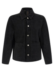 GIORGIO BRATO Black Suede Leather Leather Jacket