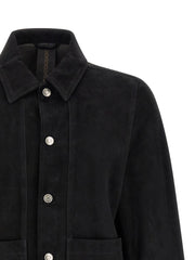 GIORGIO BRATO Black Suede Leather Leather Jacket