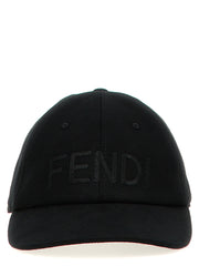 Fendi Black Cotton Cap (Baseball Hat)