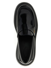 Tod's Black Calfskin Slip-On Loafers