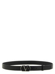 Valentino Garavani Black Calfskin Regular Belt