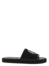 Dolce & Gabbana Black Cotton Slides