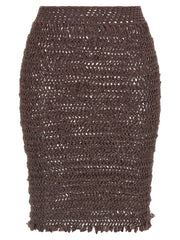 ALLIS Brown Polyester Midi Skirt