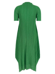 PLEATS PLEASE ISSEY MIYAKE Bicolor Polyester Midi Dress