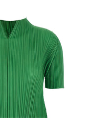 PLEATS PLEASE ISSEY MIYAKE Bicolor Polyester Midi Dress