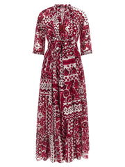 SAMANTHA SUNG Fuchsia Cotton Long Dress