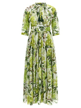 SAMANTHA SUNG Bicolor Cotton Long Dress
