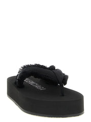 Balenciaga Black Viscose Slides