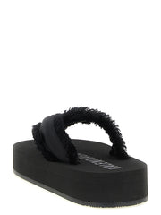 Balenciaga Black Viscose Slides
