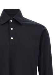 Kiton Blue Cotton Polo Shirt