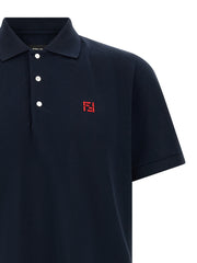 Fendi Blue Cotton Polo Shirt