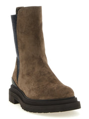 Brunello Cucinelli Brown Calfskin Ankle Boots