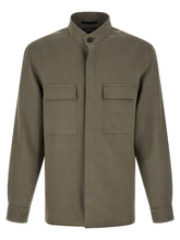 ZEGNA Gray Linen Blouse