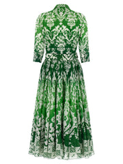 SAMANTHA SUNG Bicolor Cotton Midi Dress