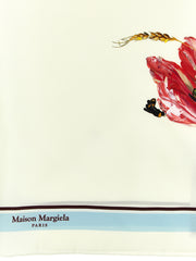 Maison Margiela White Silk Scarf